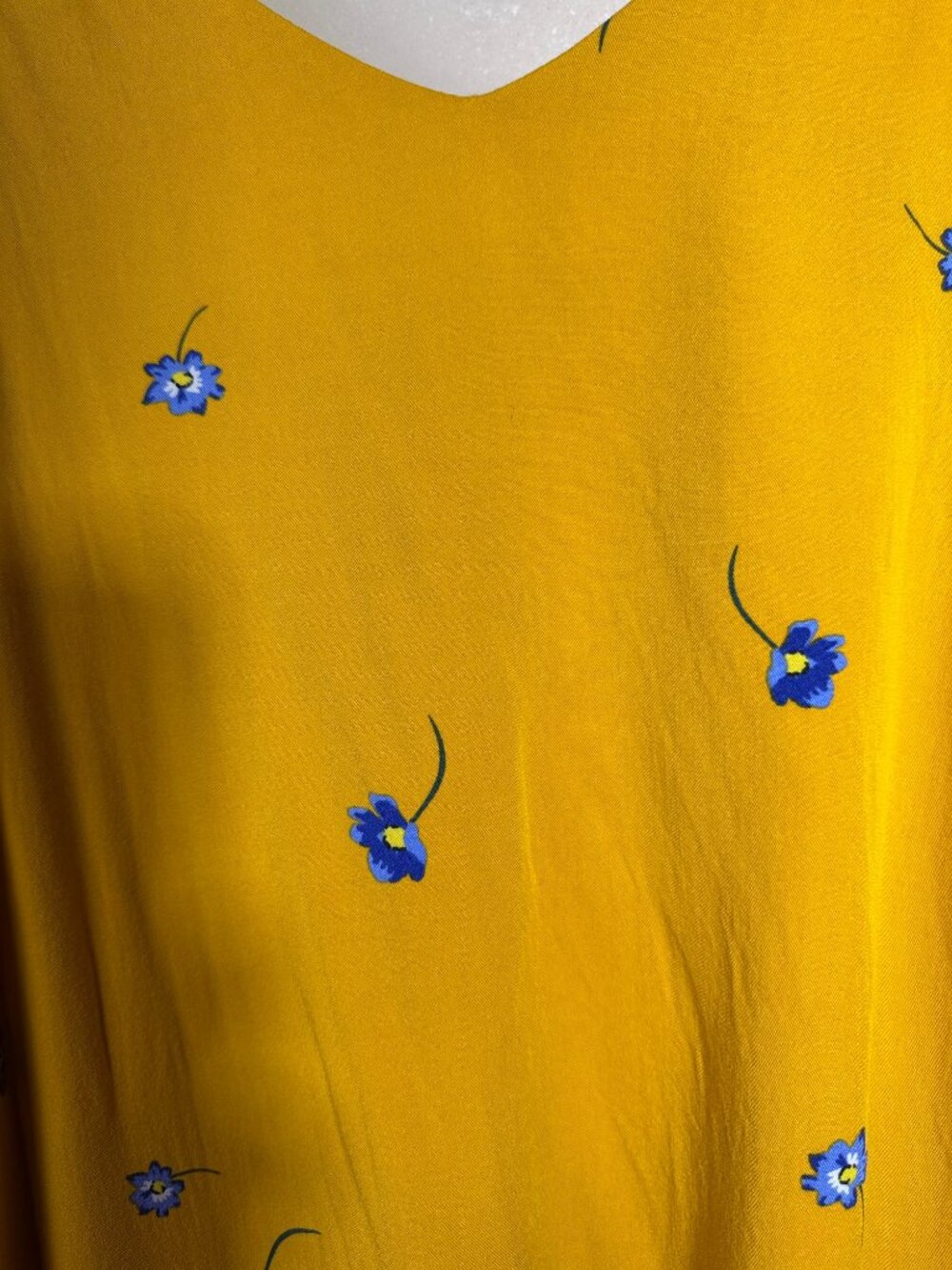 Popsugar Mustard Floral Button Front Swing Dress XL - Picture 6 of 12